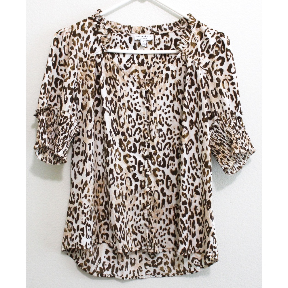 Anthropologie Current Air leopard print button up blouse